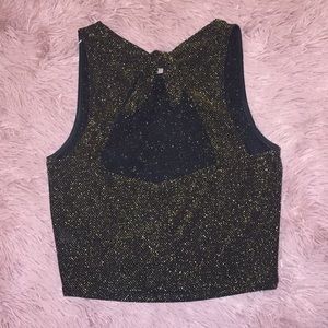Sparkly gold & black boutique crop top!